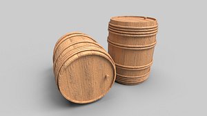 3D Barrel Wine Medieval M2
