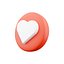 white heart button icon