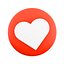white heart button icon