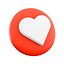 white heart button icon