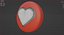 white heart button icon