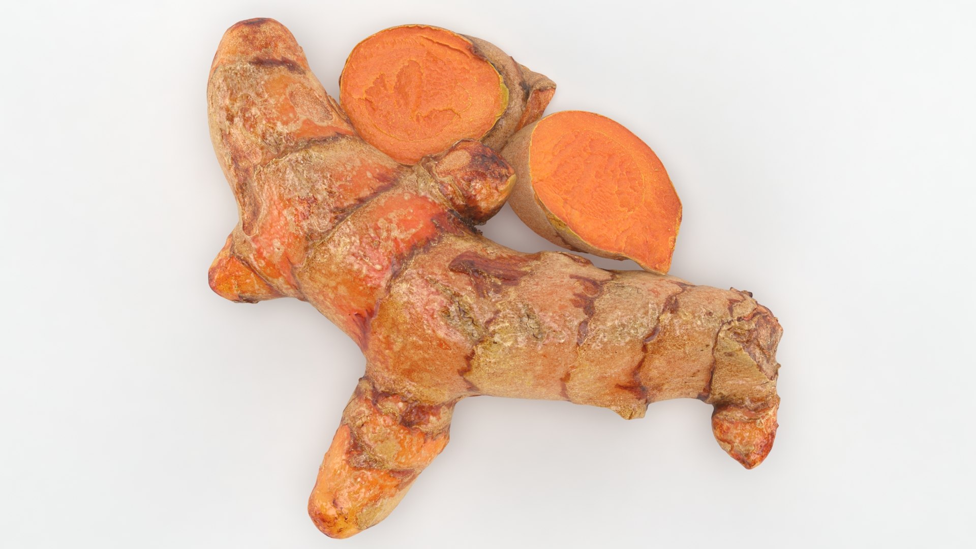 Whole Turmeric and Slices v2 model - TurboSquid 1864973