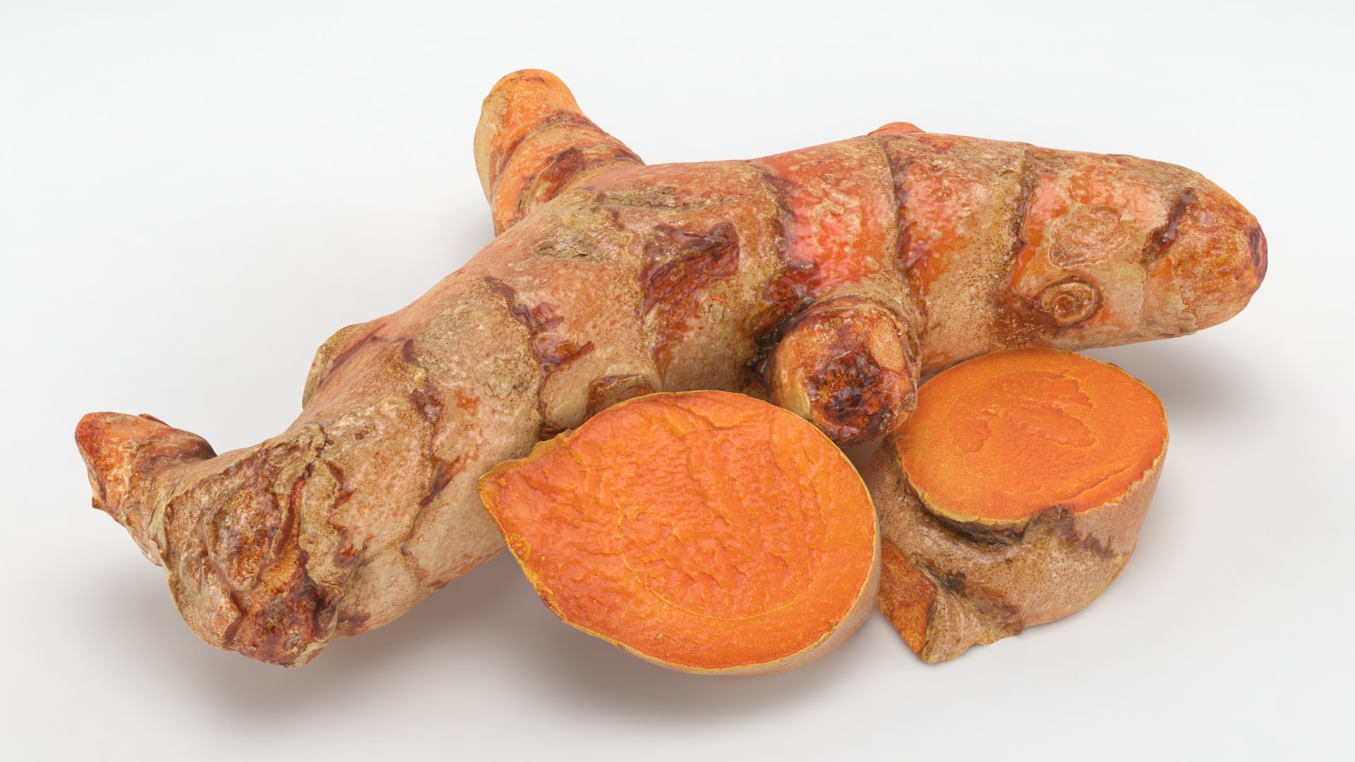 Whole Turmeric and Slices v2 model - TurboSquid 1864973