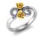 Ring Rose Flower with stones 10
