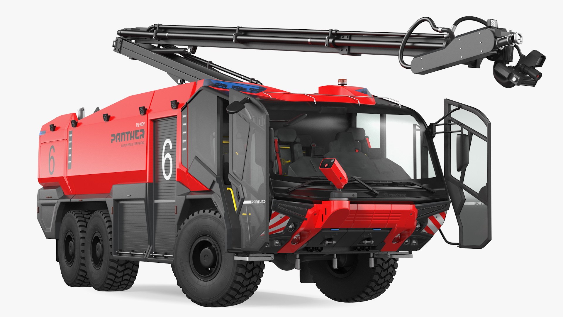 Rosenbauer Panther 6x6 Firefighting Truck Rigged 3D model preview