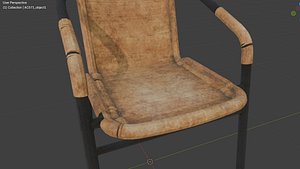 Rattan Metal Frame Armchair 3D Model 3D model