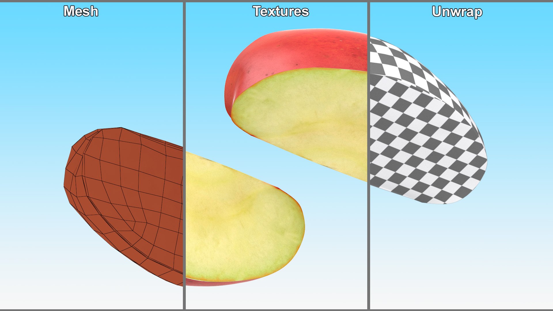 3D Model Realistic Apple Slice - TurboSquid 2211410
