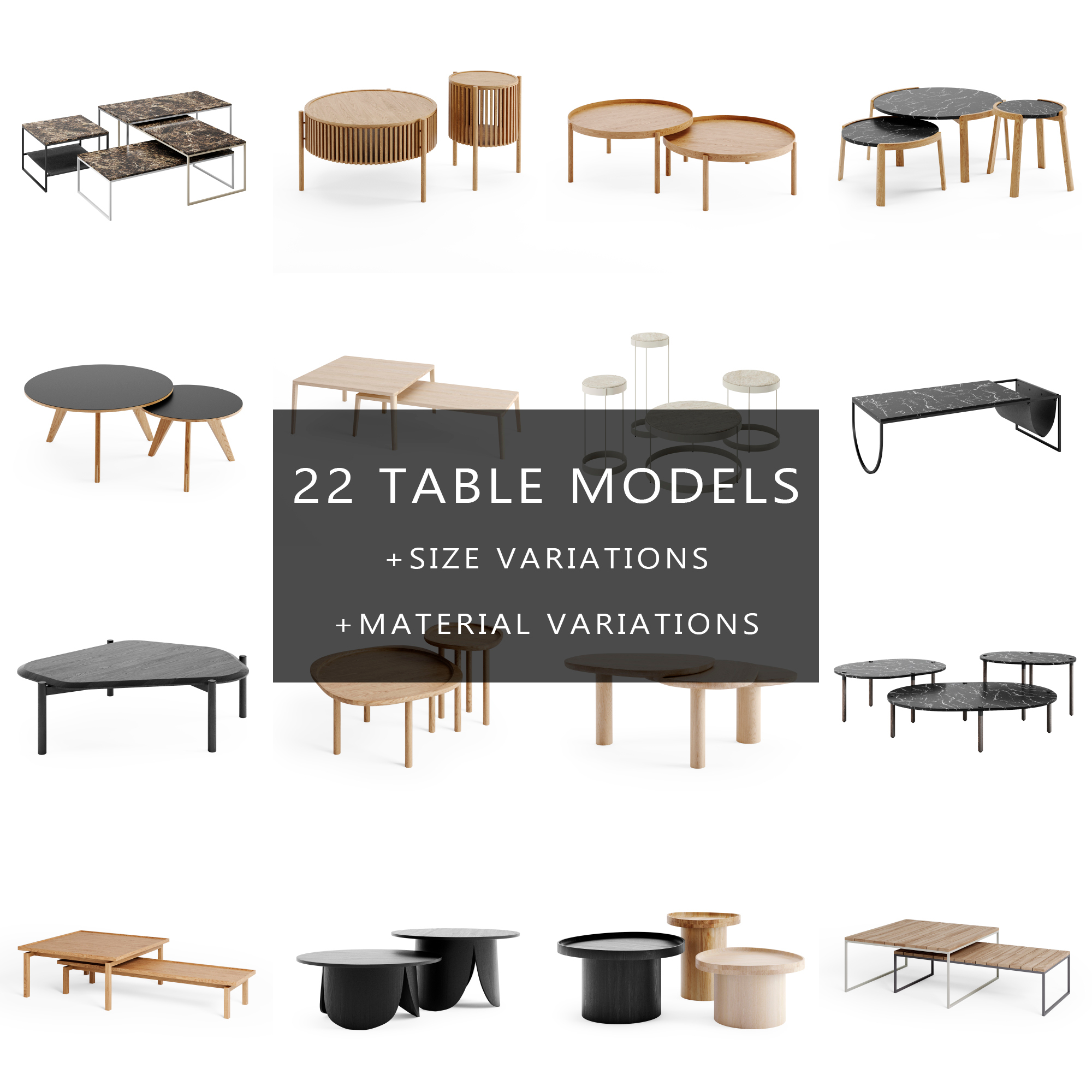 modelo 3d Colección de mesas de centro Bolia Vol1 - TurboSquid 2117174