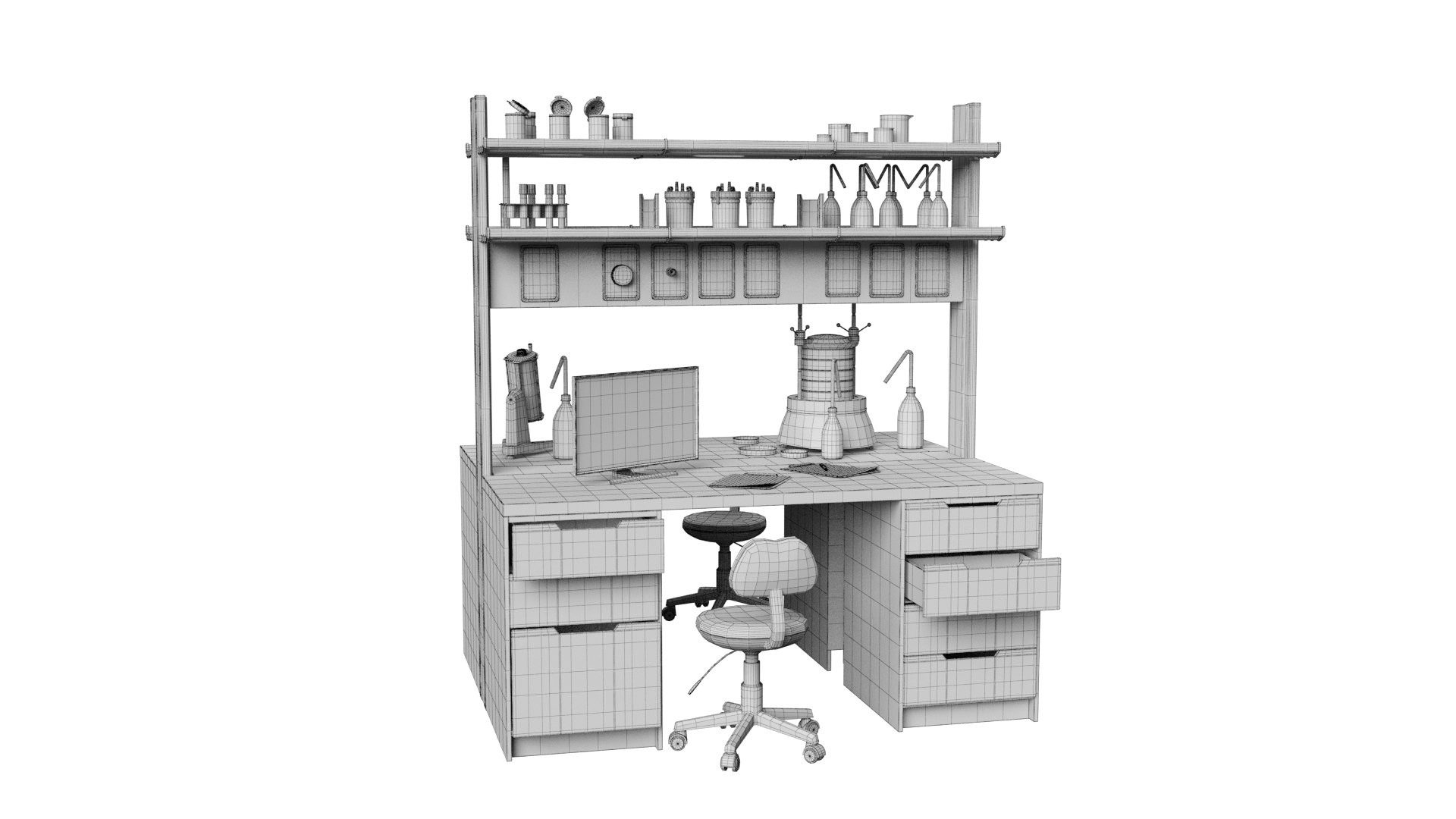 3D Laboratory Table Big 2 Model - TurboSquid 1569624