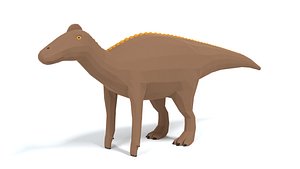 Low Poly Cartoon Edmontosaurus Dinosaur 3D model