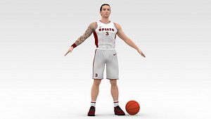 Basketball Player White Player 04 3D model