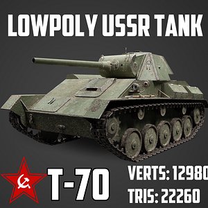 3D model ussr tank t-70