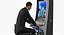 Man Gambling at Slot Machine Rigged with Fur 3D Model