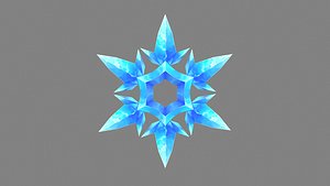 3D Cartoon snowflake icon model