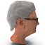 Elderly Woman Head With Glasses Hair