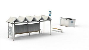 Roadside bus stop with toilet