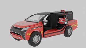 3D Fire Fighting Vehicle Jeep