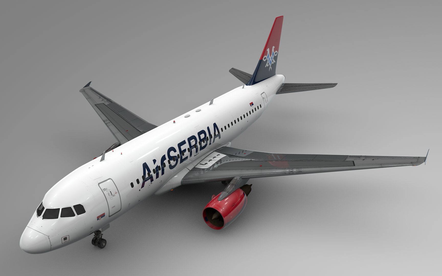 3D Airbus A319-100 AIR SERBIA L1401 model - TurboSquid 1746494