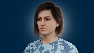 Realistic Casual Girl Fully Rigged 3D
