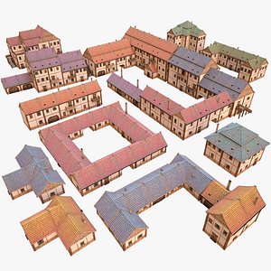 3D Medieval Town House City Pack 15 Buildings model