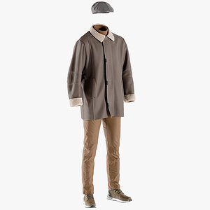 Men's Boots with Pants, Coat, Pullover and Hat 15
