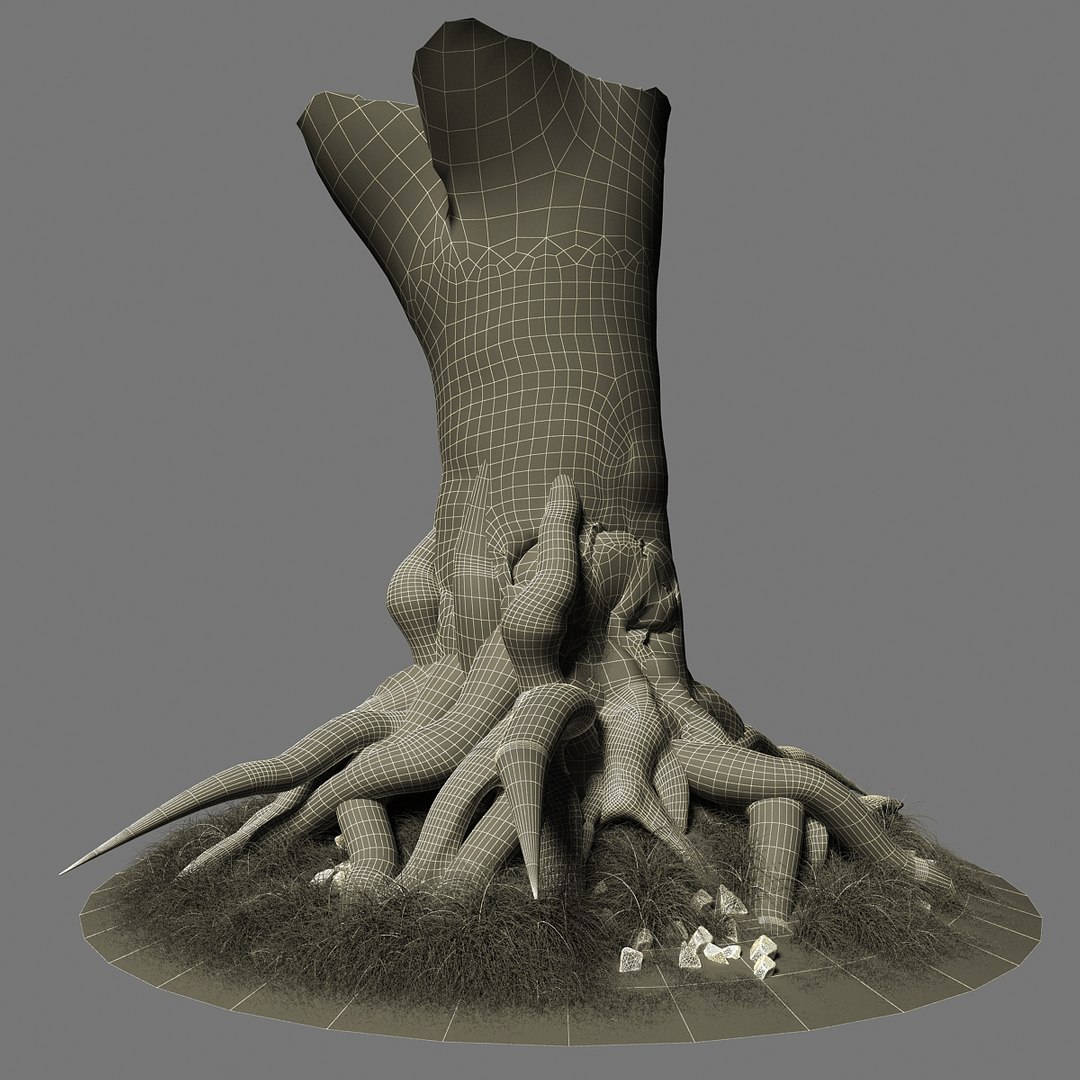 3d roots tree model