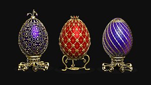 Collection of Faberge eggs R1 3D model
