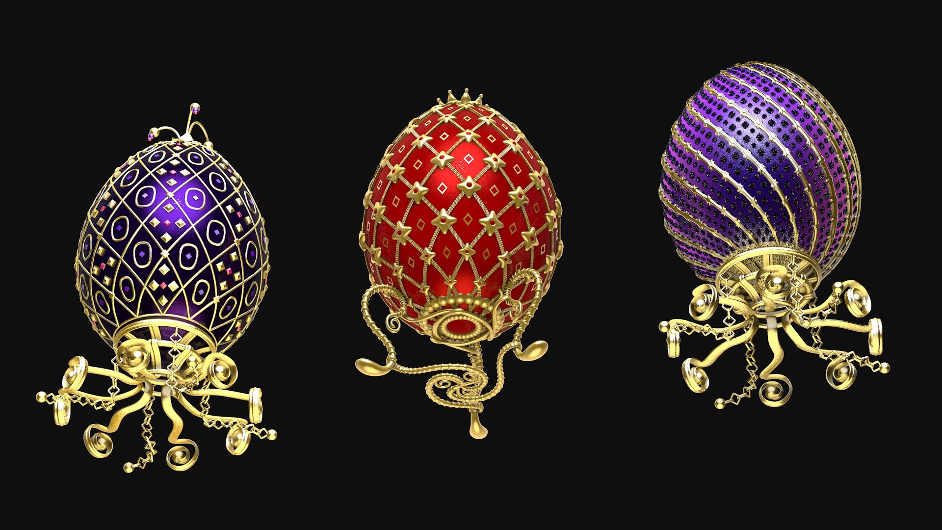 Collection of Faberge eggs R1 3D model https://p.turbosquid.com/ts-thumb/cs/JbCwr2/zq/collectionfabergeeggsr15/jpg/1737836642/1920x1080/fit_q87/ba3263c4f9be56c513b20d6b89a4589d3b47f415/collectionfabergeeggsr15.jpg