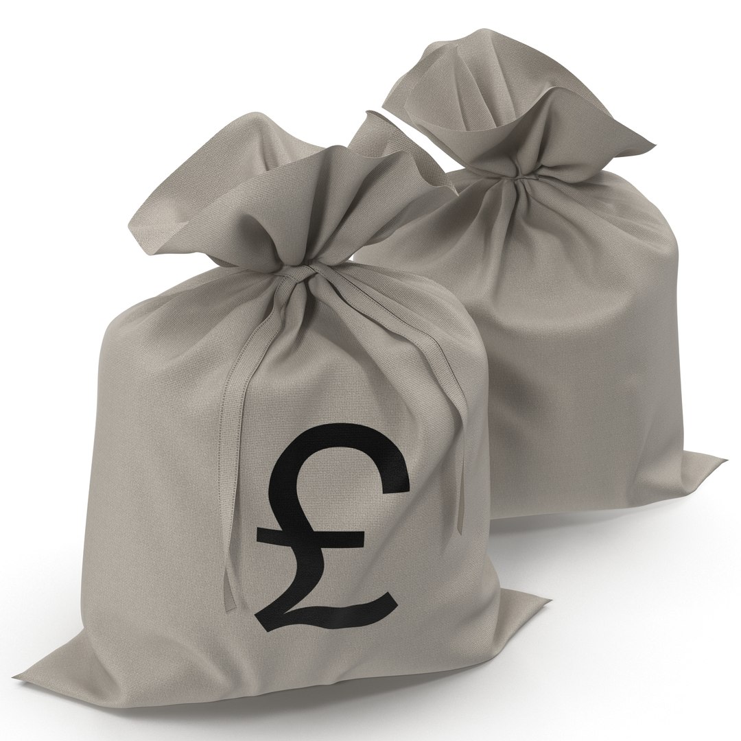 Money Bag Pound 3D Model 3D model preview