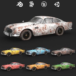 Old Rusty Car 001 - Aston Martin DB5 1964 3D model