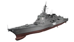 3D JMSDF Atago class guild missile destroyer model