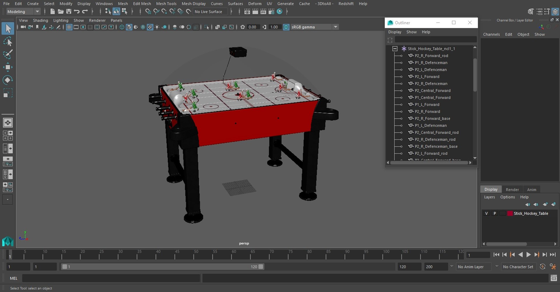 Stick Hockey Table 3D Model - TurboSquid 1816332