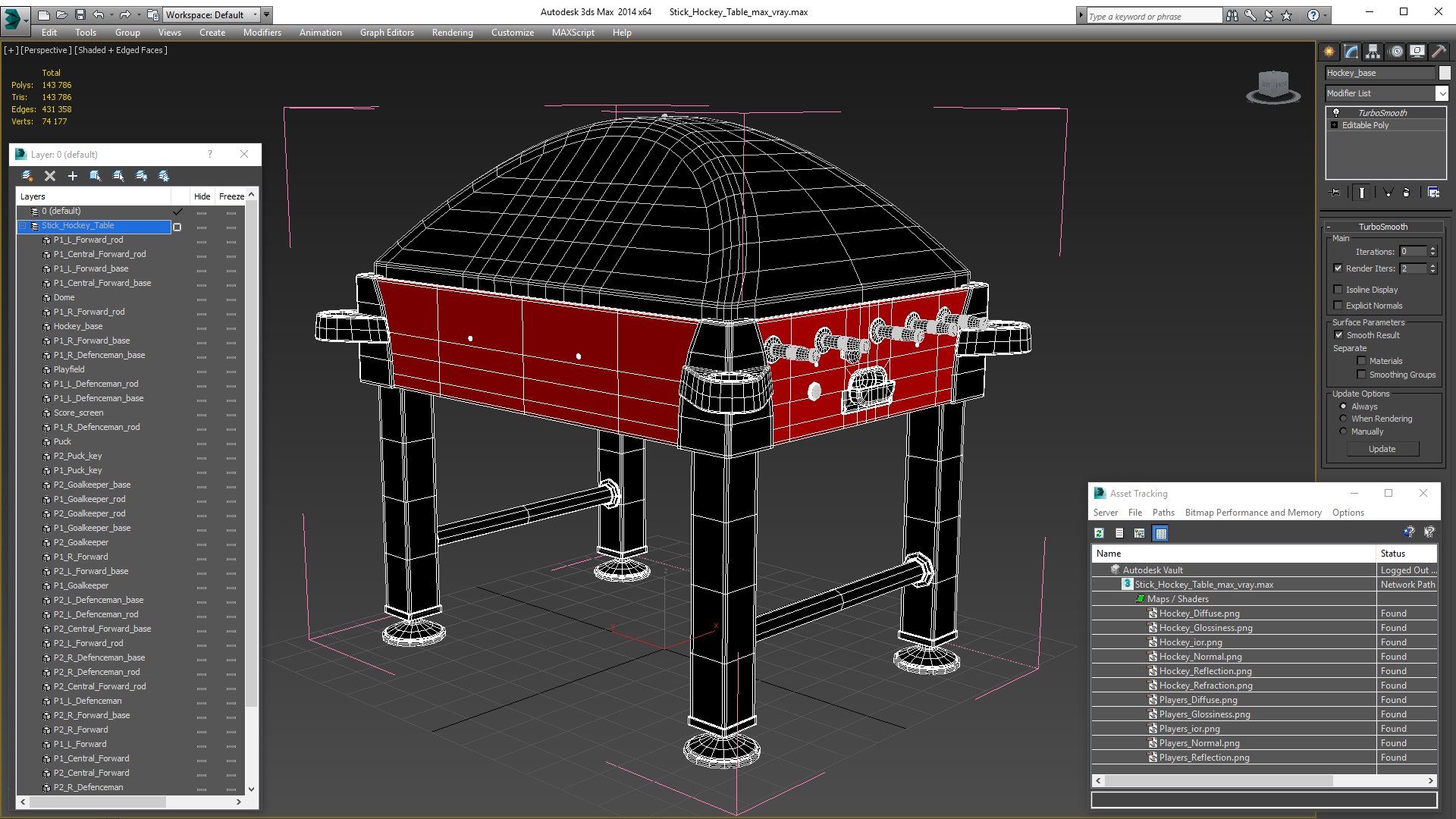 Stick Hockey Table 3D Model - TurboSquid 1816332