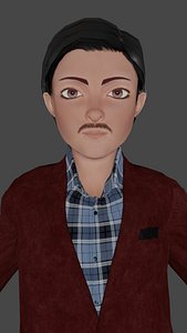 Man Akayo Low-poly Cartoon