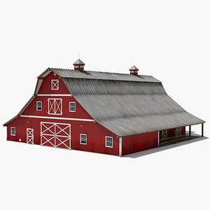 3D barn stable building interior