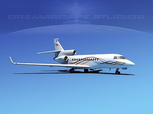 3d 7x dassault falcon model