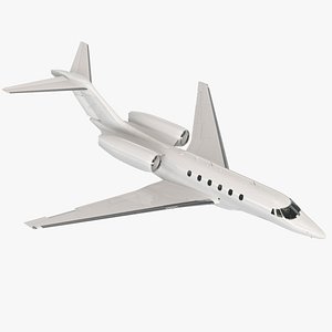 Luxury Private Jet with Interior Rigged for Cinema 4D