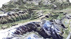 3D Mountain landscape Swiss Alps model