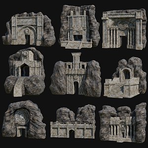 CAVE ENTRANCE GATE PORTAL DUNGEON ANCIENT TEMPLE COLLECTION