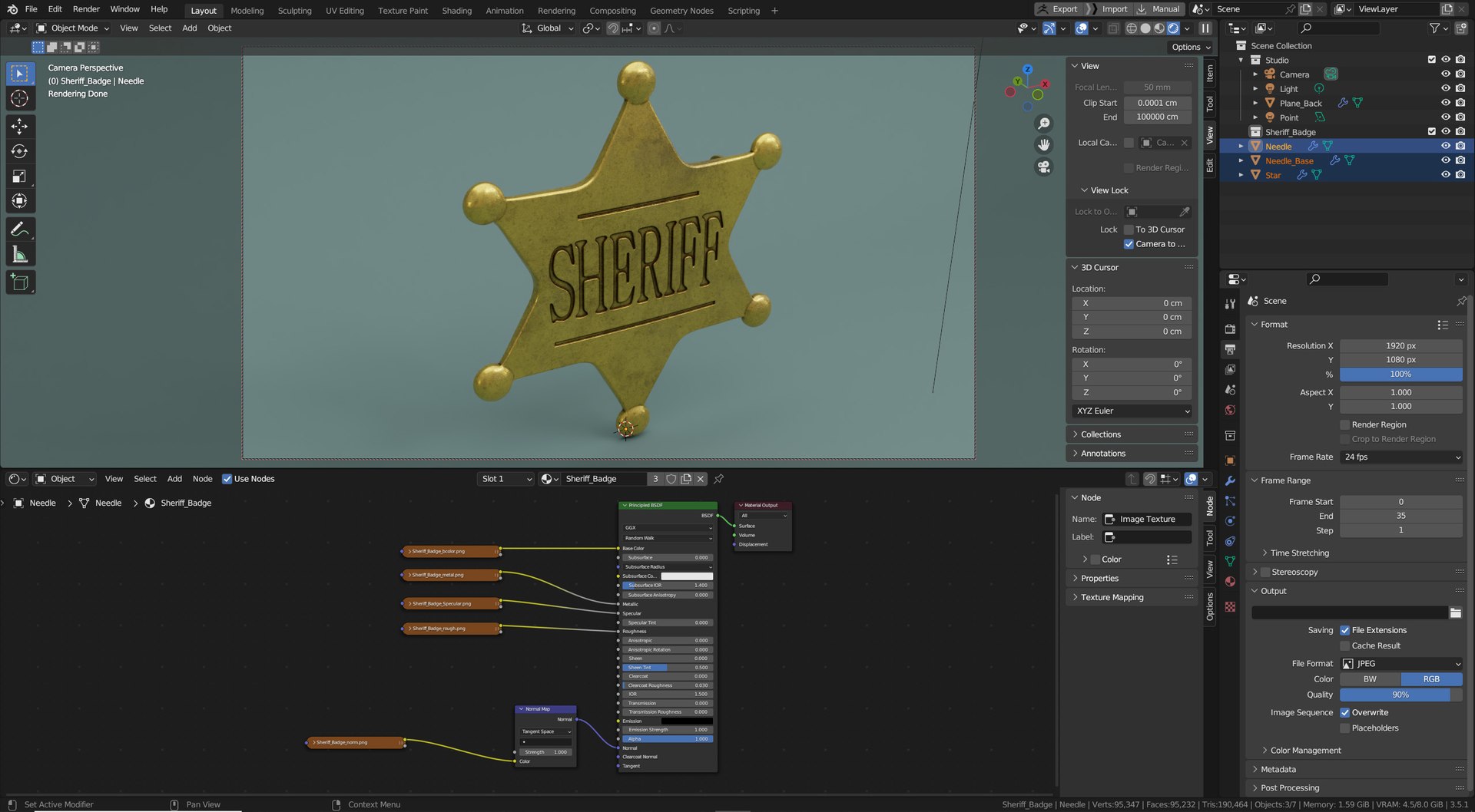 Sheriff Badge 3D Model - TurboSquid 2187993