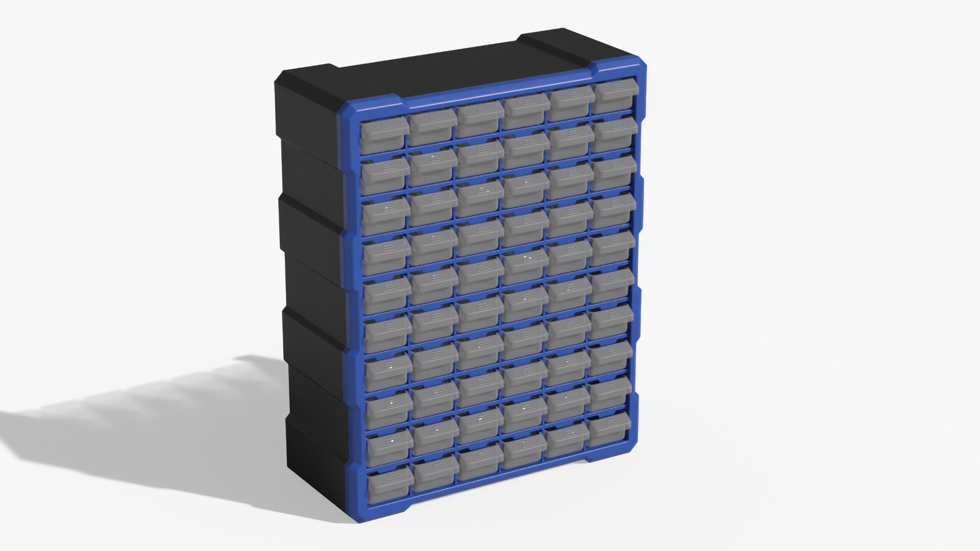 Workshop Storage Cabinet with 60 Drawers 3D model preview