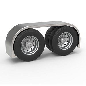 3D Semi truck Rear fenders Set 3 Scale 1 to 25