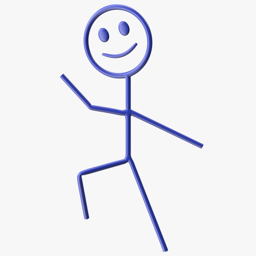 Stick Figure Blue Rigged Model - TurboSquid 2076218, image size:1080x1080