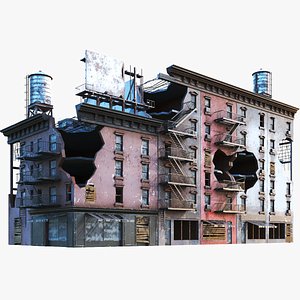 3D Detailed Apocalyptic Building model