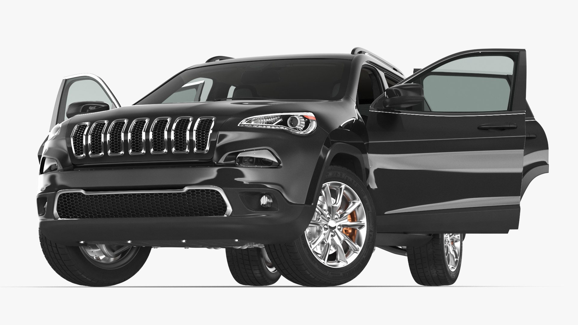 Modern SUV Rigged for Cinema 4D 3D model preview