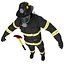 3D firefighter ready man model