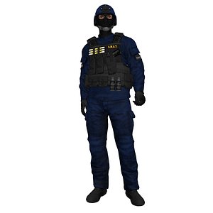 SWAT Soldier 3 LOD3 Rigged