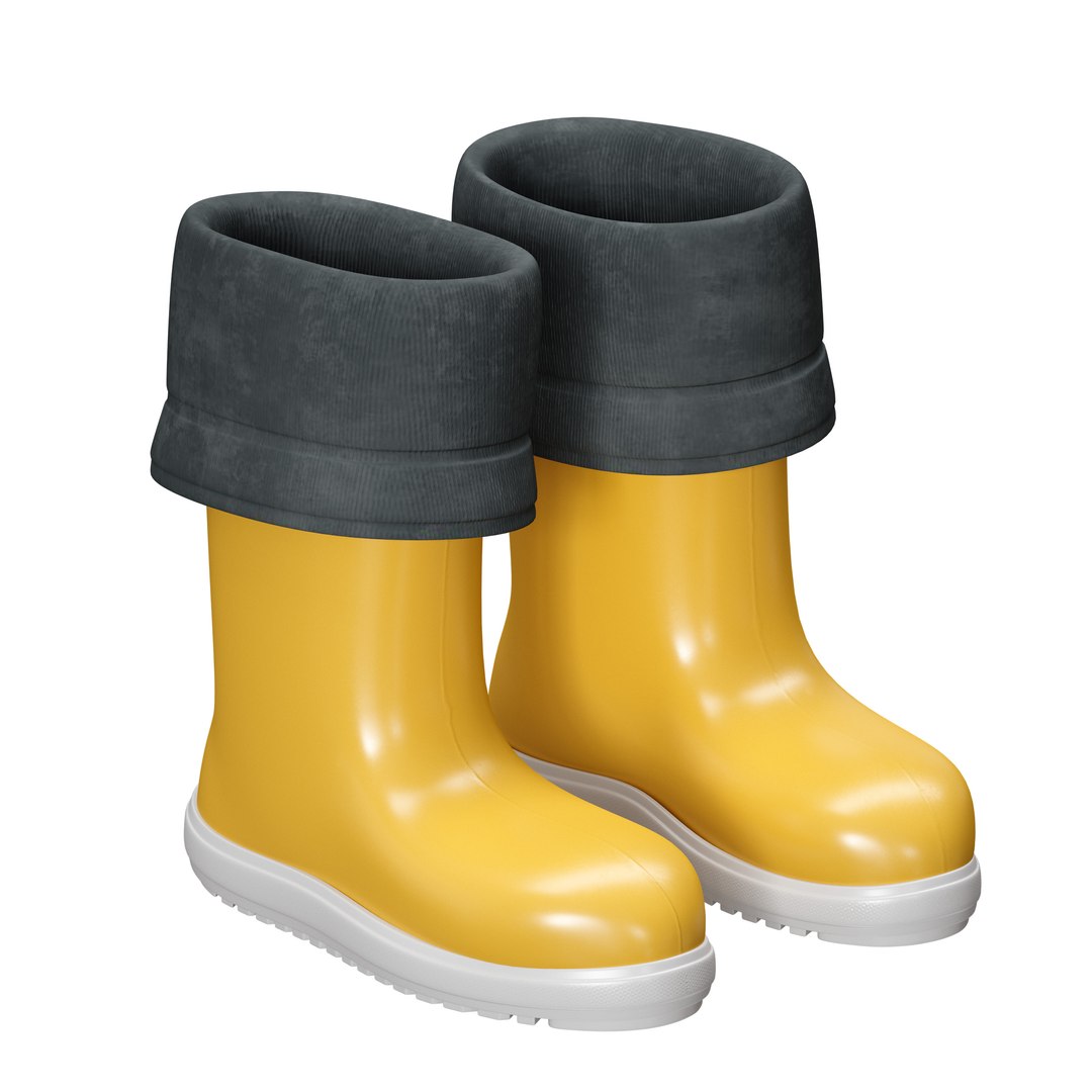 3D model Yellow rubber boots - TurboSquid 2160819