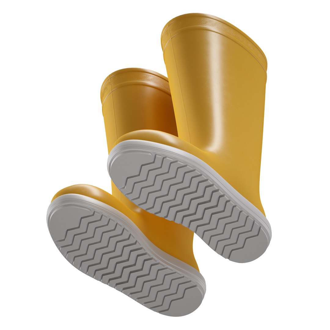 3D model Yellow rubber boots - TurboSquid 2160819