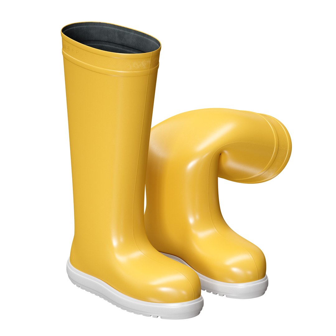 3D model Yellow rubber boots - TurboSquid 2160819